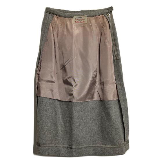Vintage Bobbie Brooks Pencil Skirt 1960s Wool Cashmere Gray - Picture 3 of 5